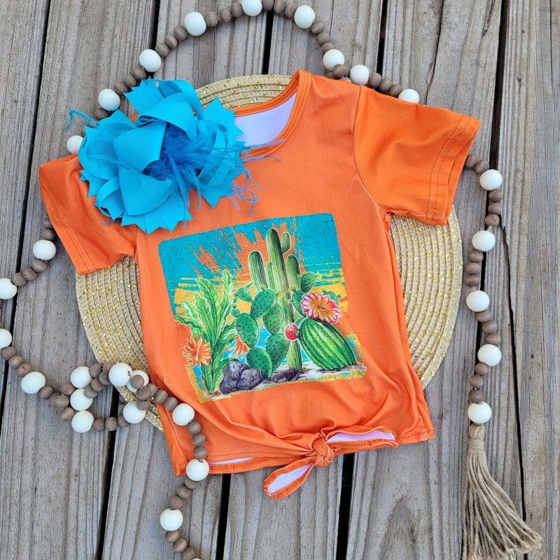 Orange Cactus Tie - Miss Thangz