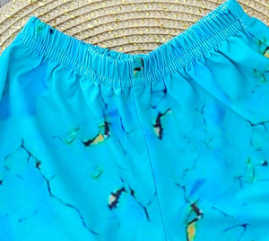 Turquoise Stone Printed Shorts