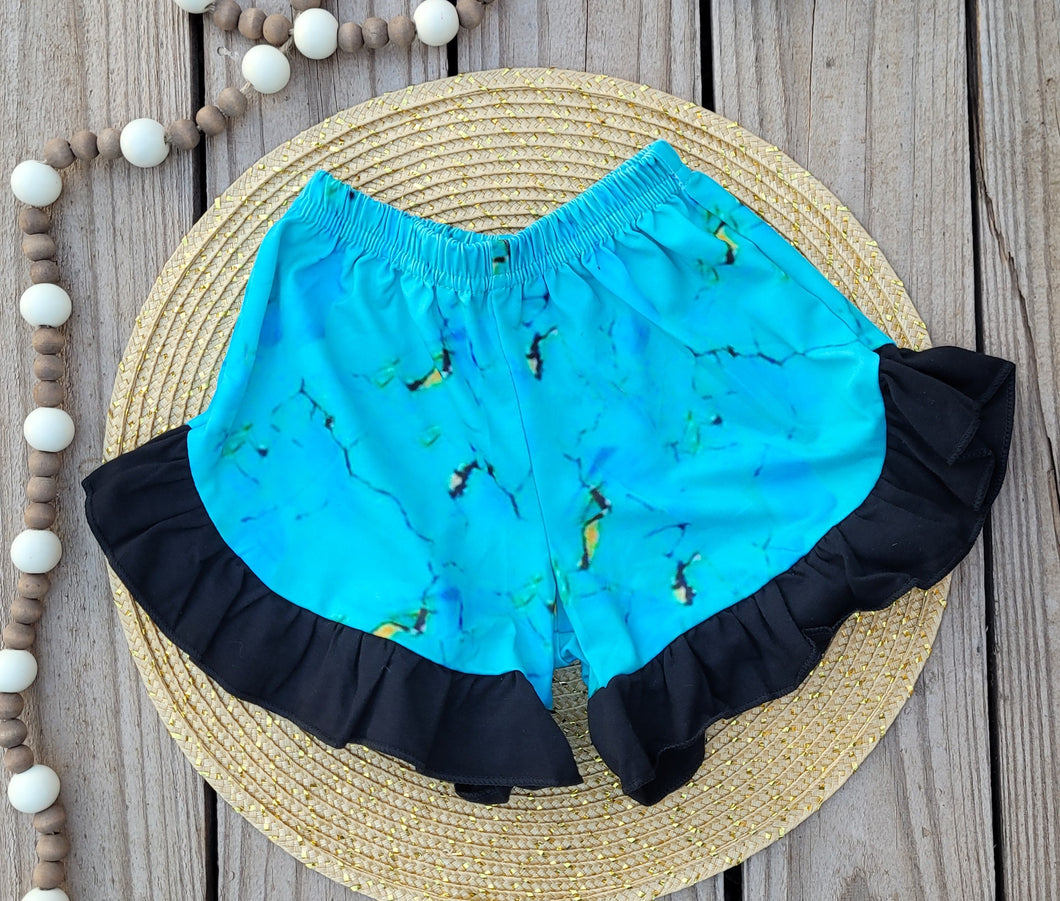 Turquoise Stone Printed Shorts