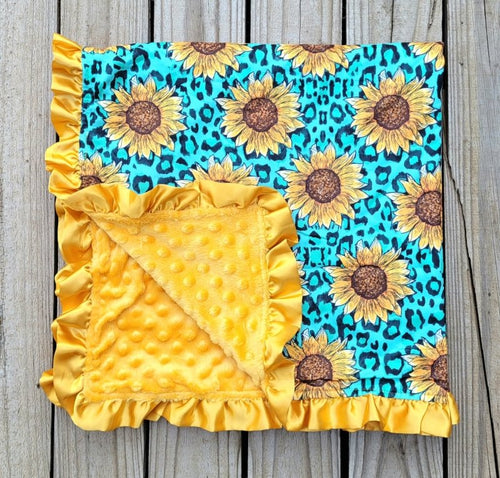 Sunflower and leopard blanket - Miss Thangz