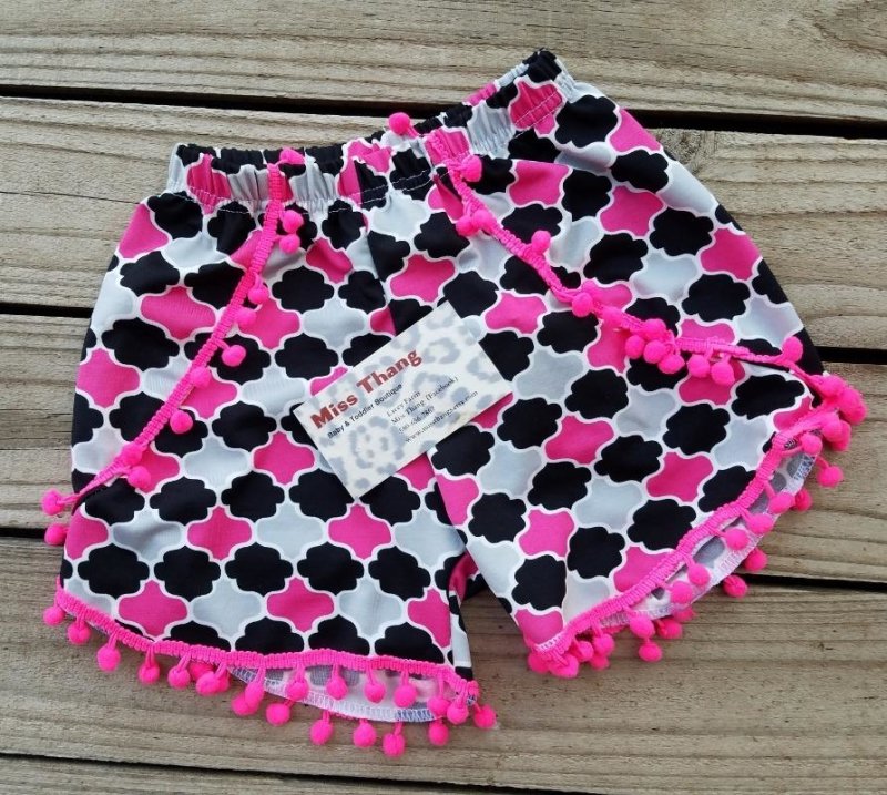 Black and Pink Checked Shorts - Miss Thangz