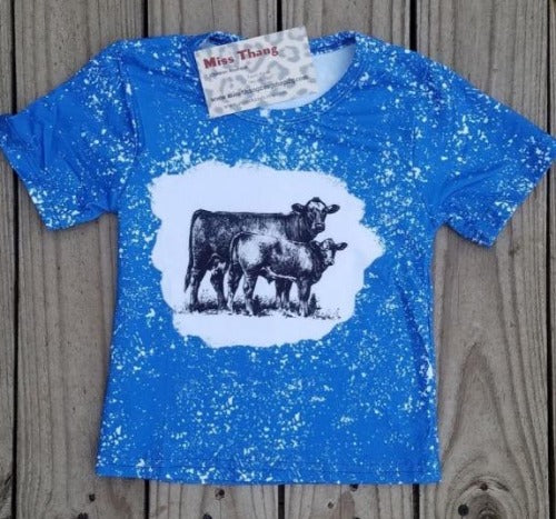 Blue Cow Toddler Shirt - Miss Thangz