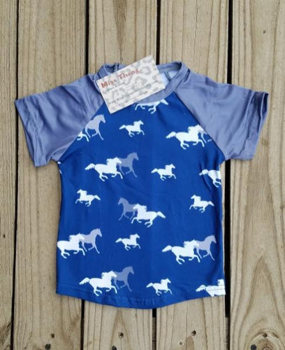 Blue horses Toddler Shirt - Miss Thangz