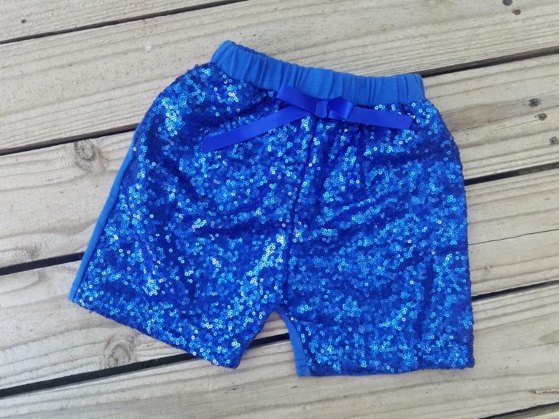 Blue sequin shorts July 4th - Miss Thangz