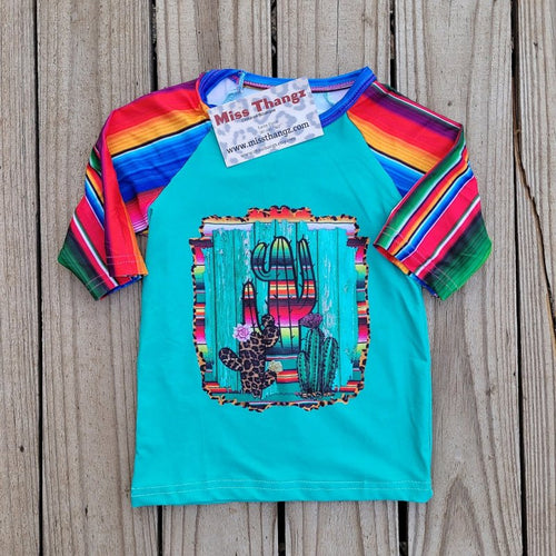 Cactus and serape Shirt - Miss Thangz