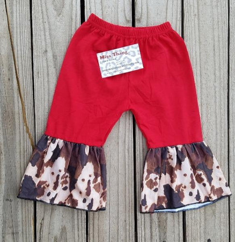 Cow Print Bell Bottom Pants - Miss Thangz