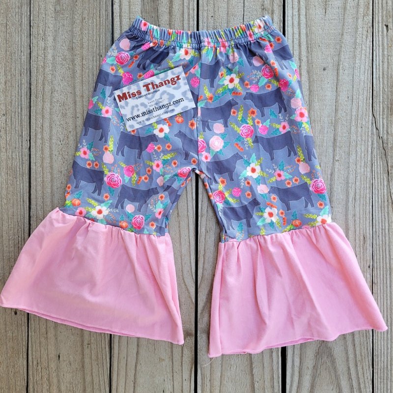 Cows Toddler Bell Bottom Pants - Miss Thangz