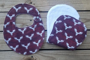 Deer Bib and burp cloth set - Miss Thangz