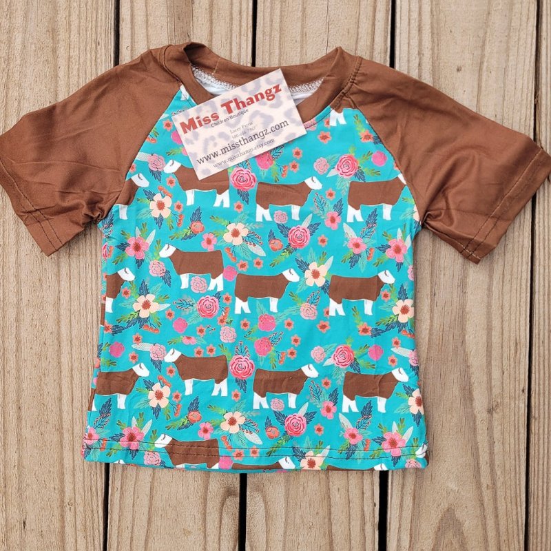 Hereford Teal Tee - Miss Thangz