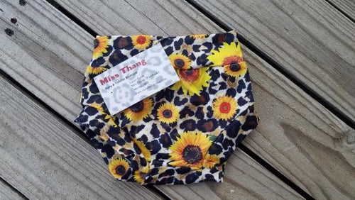 Leopard and sunflower infant bummies - Miss Thangz