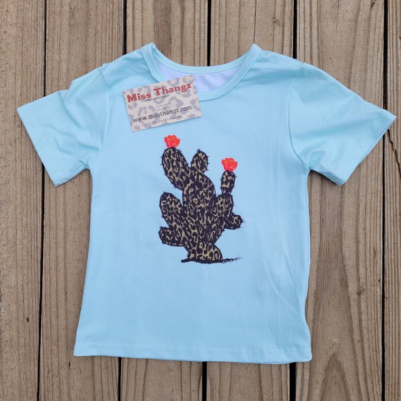 Leopard Cactus Print T-shirt for Girls - Miss Thangz