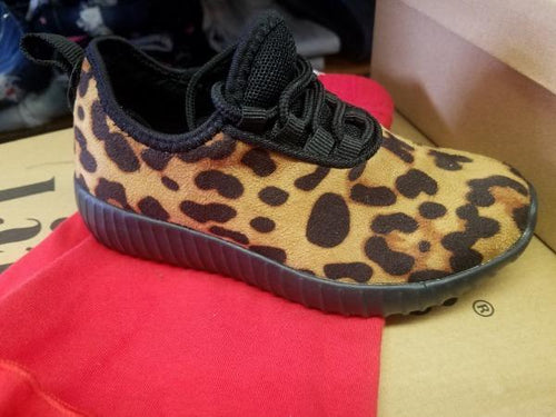 Leopard tennie shoes toddler/kids - Miss Thangz