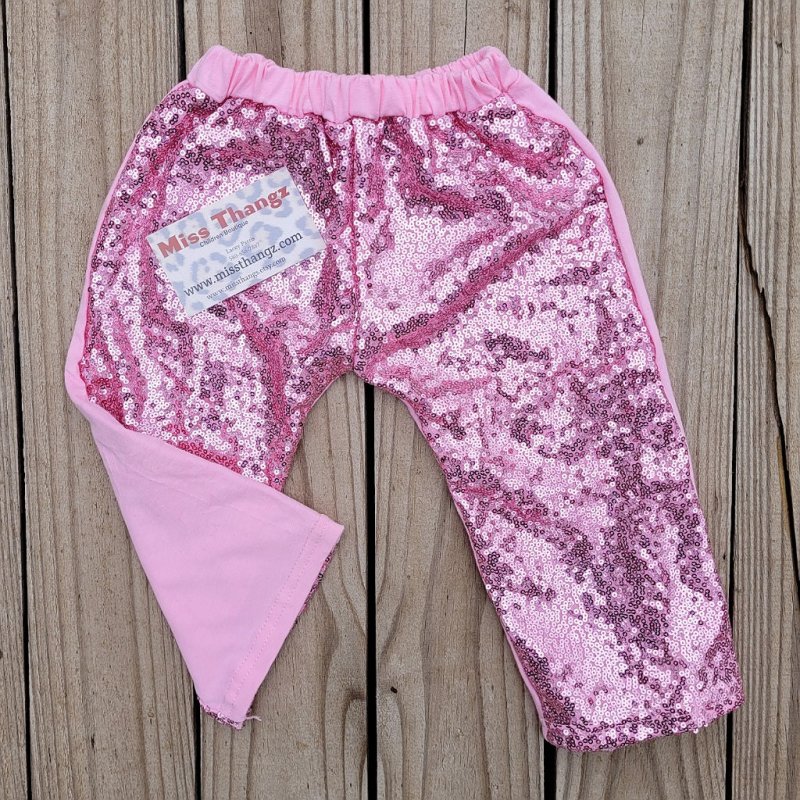 Light Pink Sequin Pants - Miss Thangz