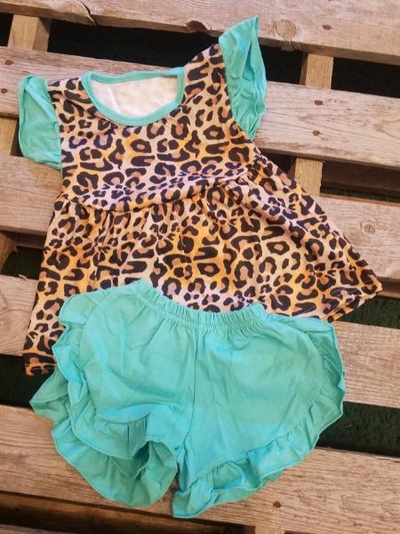 Mint leopard 2 pc set - Miss Thangz