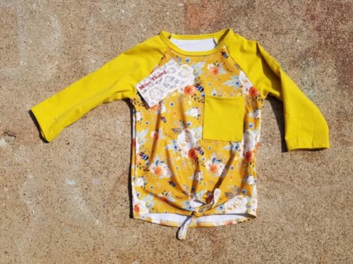 Mustard boho floral top - Miss Thangz