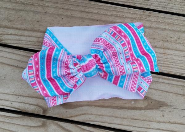 Pink and blue Waffle Headband - Miss Thangz