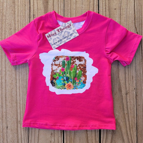 Pink cactus Toddler Shirt - Miss Thangz