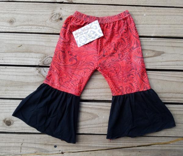 Red leather Bell Bottom Pants - Miss Thangz