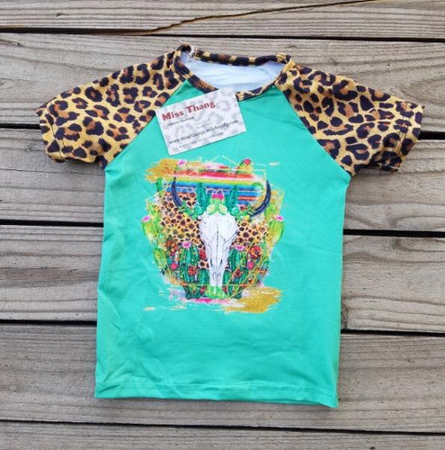 Serape Bull Skull Toddler Shirt - Miss Thangz