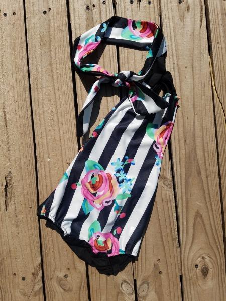 Striped floral romper - Miss Thangz