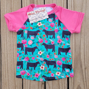 Teal Cow Toddler Shirt - Miss Thangz