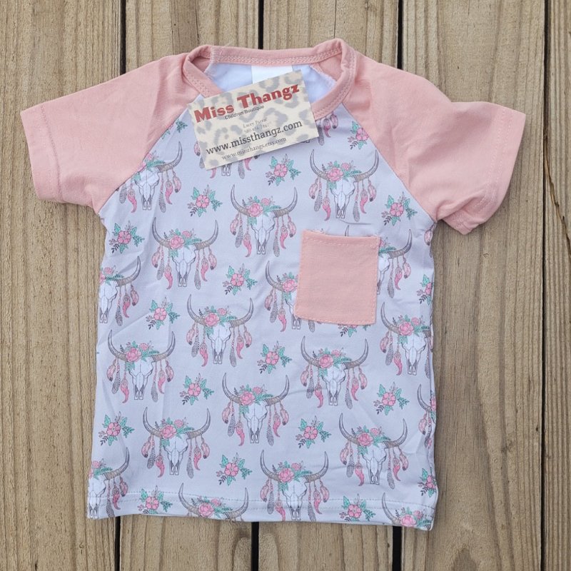 Toddler bull skull Shirt - Miss Thangz