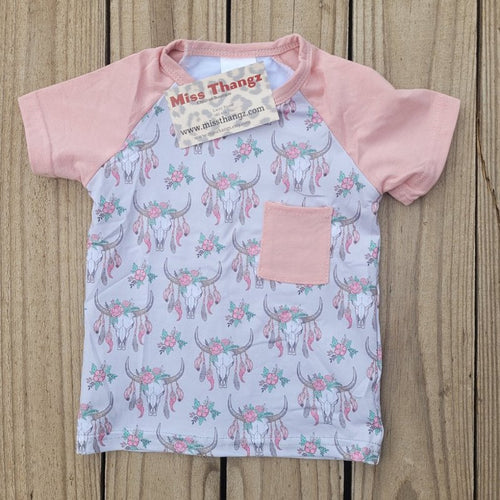 Toddler bull skull Shirt - Miss Thangz