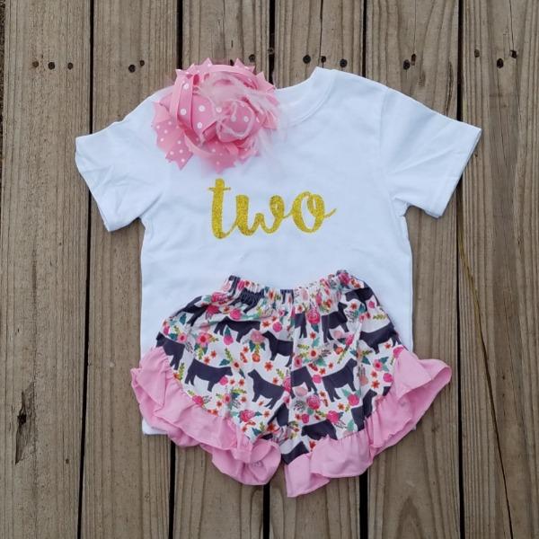 Two Year Girls Birthday Outfit - Miss Thangz