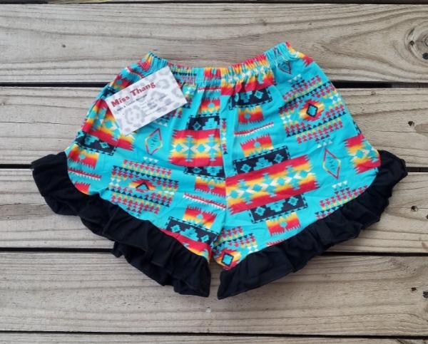Western Printed Shorts Toddler Girls - Miss Thangz