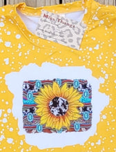 Load image into Gallery viewer, Yellow sunflower bleached Toddler Girl Tee Shirt - Miss Thangz
