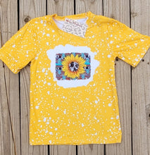 Load image into Gallery viewer, Yellow sunflower bleached Toddler Girl Tee Shirt - Miss Thangz
